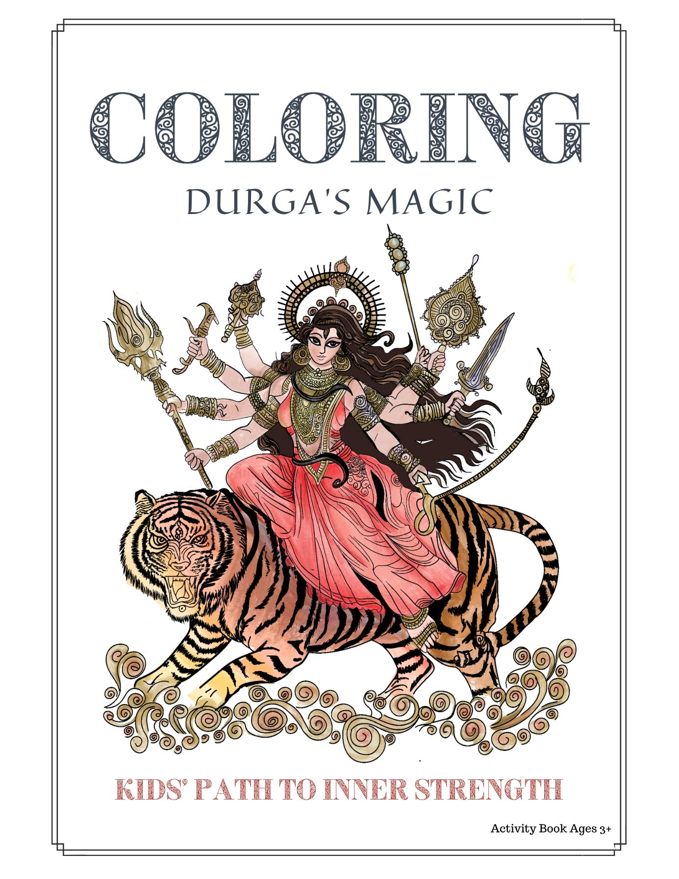 Coloring Durga's Magic: Kids' Path to Inner Strength